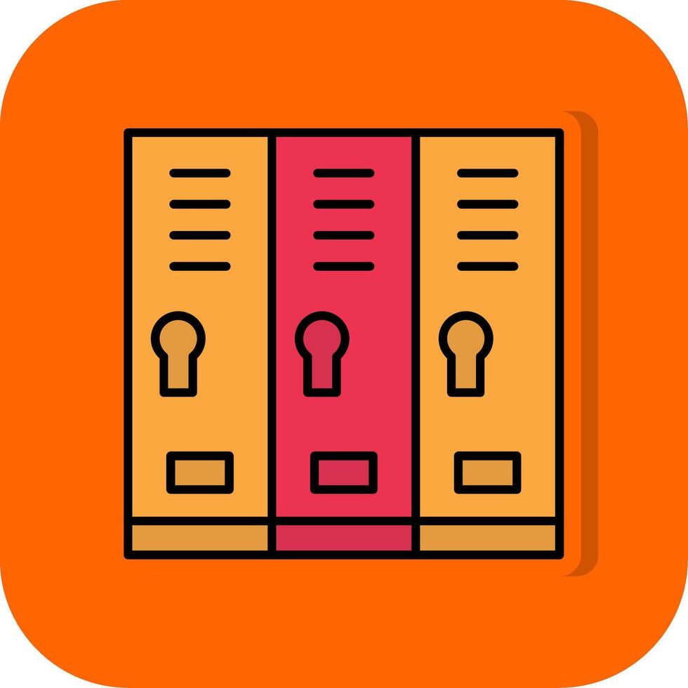 Locker Room Filled Orange background Icon vector