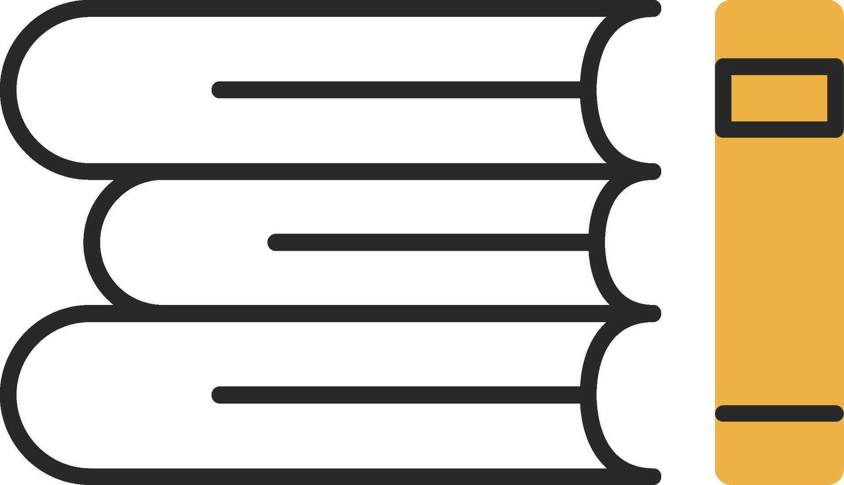 Book Stack Skined Filled Icon vector