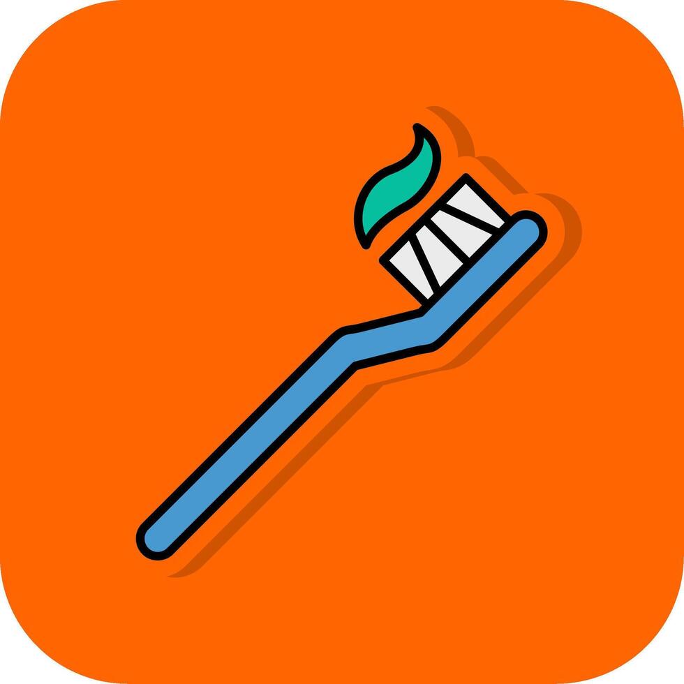 cepillo de dientes lleno naranja antecedentes icono vector