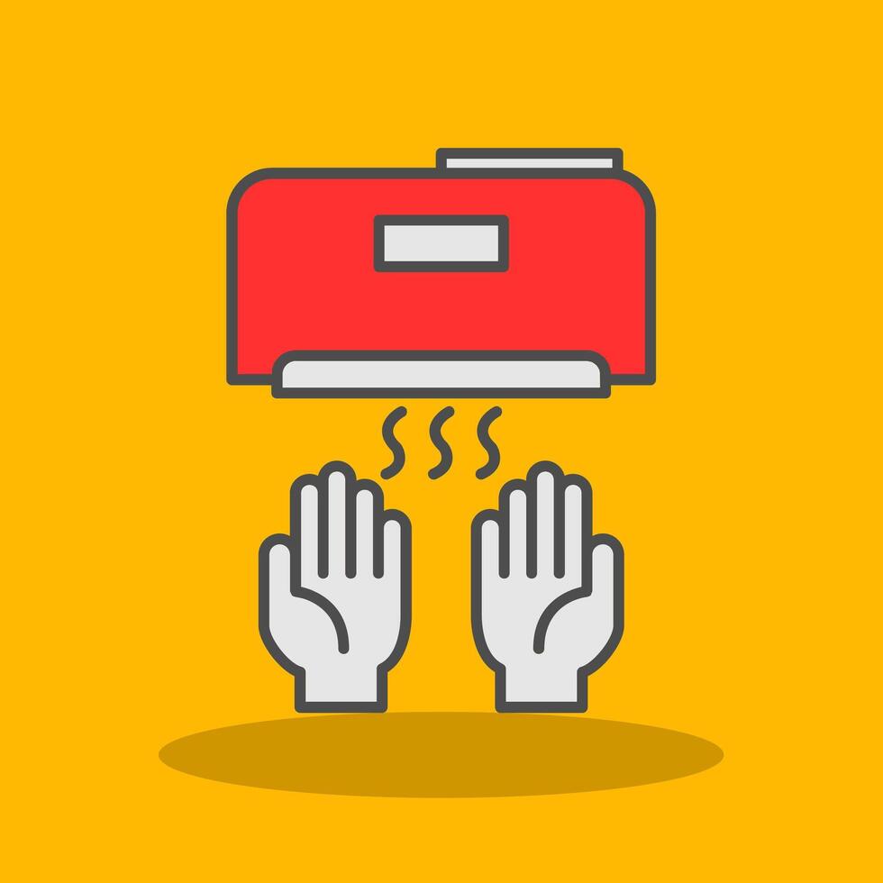 Hand Dryer Filled Shadow Icon vector