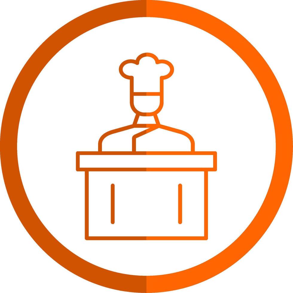 Cooking Show Line Orange Circle Icon vector