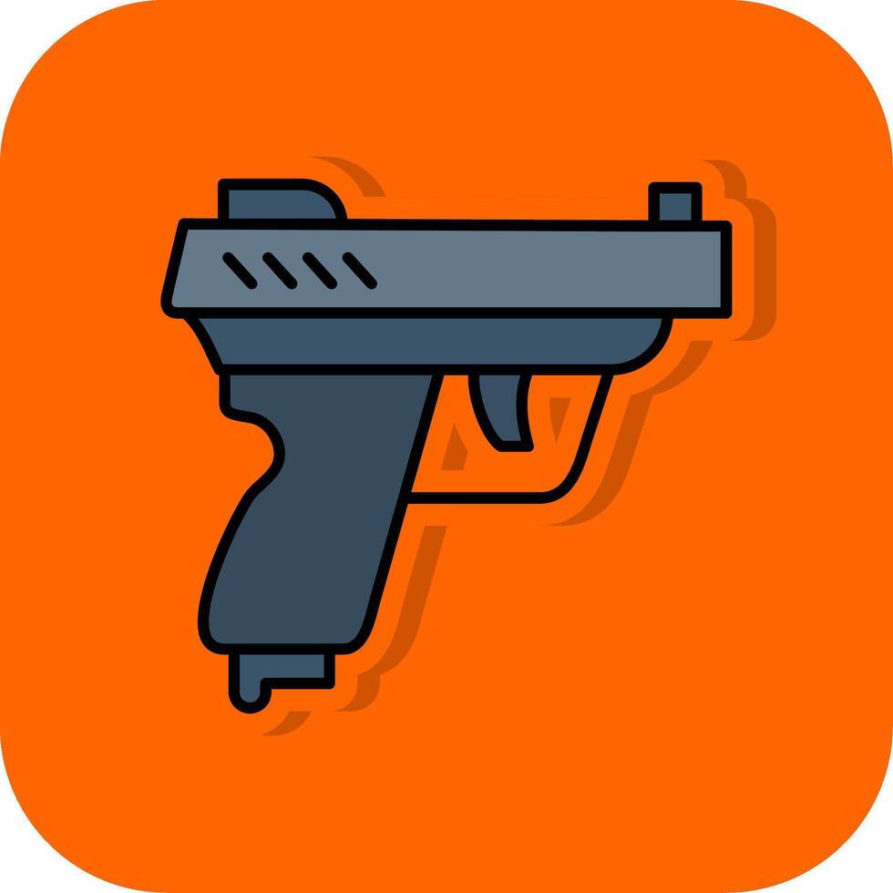 pistola lleno naranja antecedentes icono vector