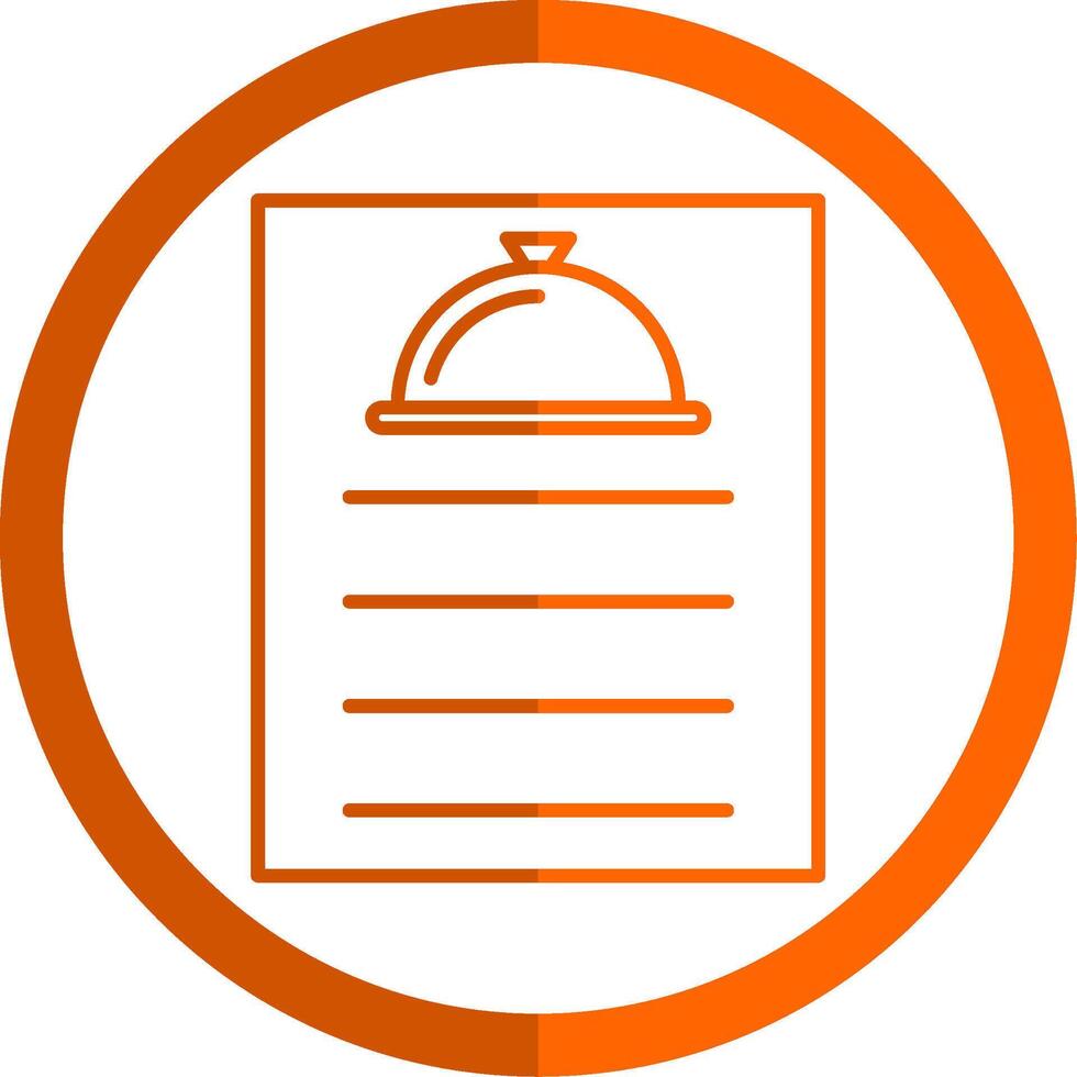 Recipe Line Orange Circle Icon vector