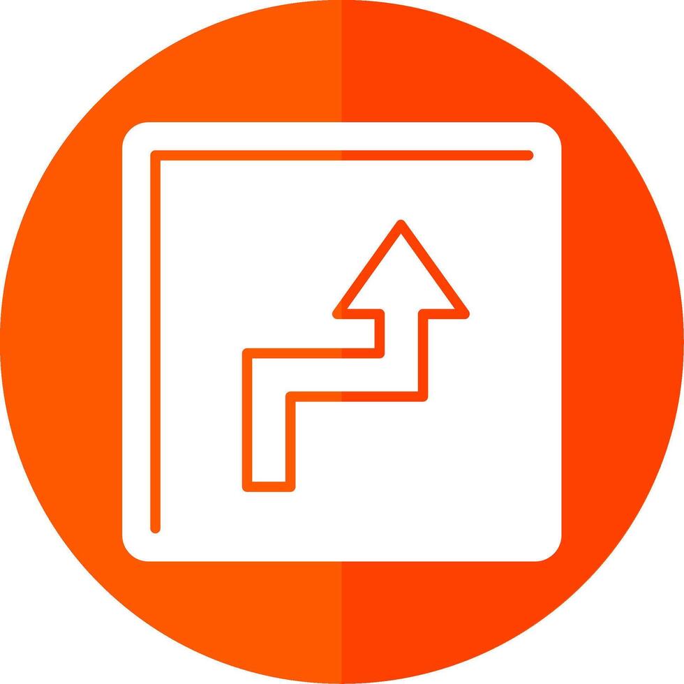 Zigzag Arrow Glyph Red Circle Icon vector