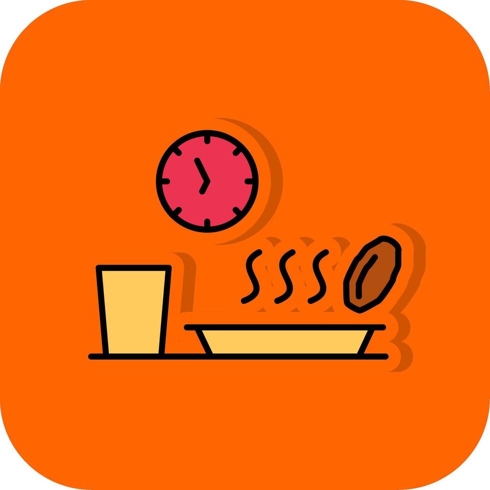 iftar lleno naranja antecedentes icono vector