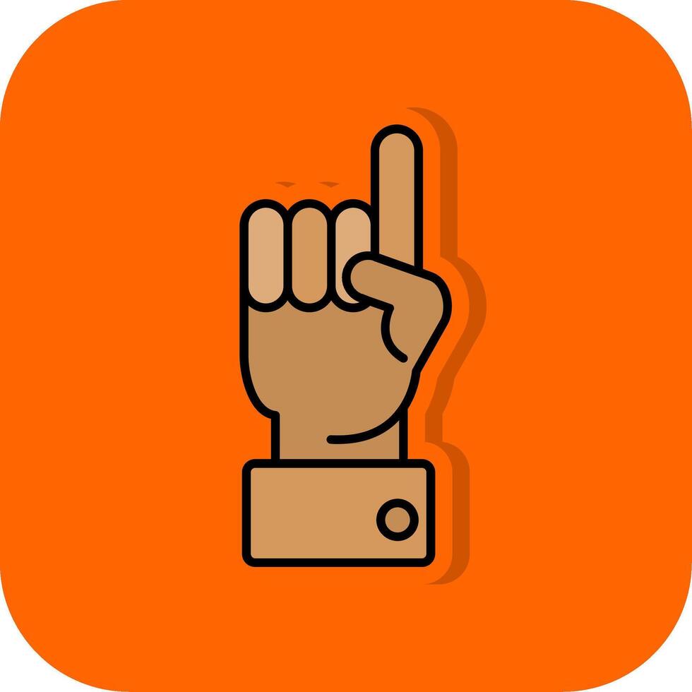 Raised Finger Filled Orange background Icon vector