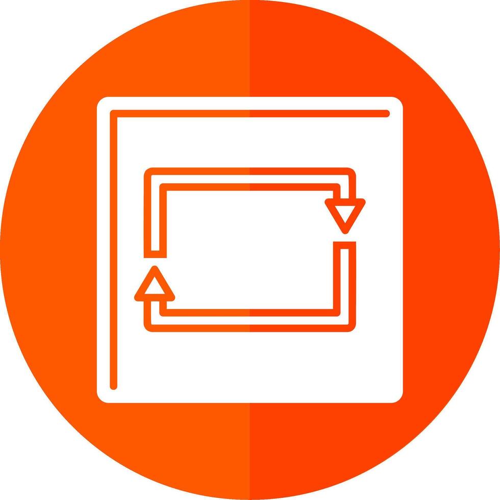 Rectangular Arrow Glyph Red Circle Icon vector