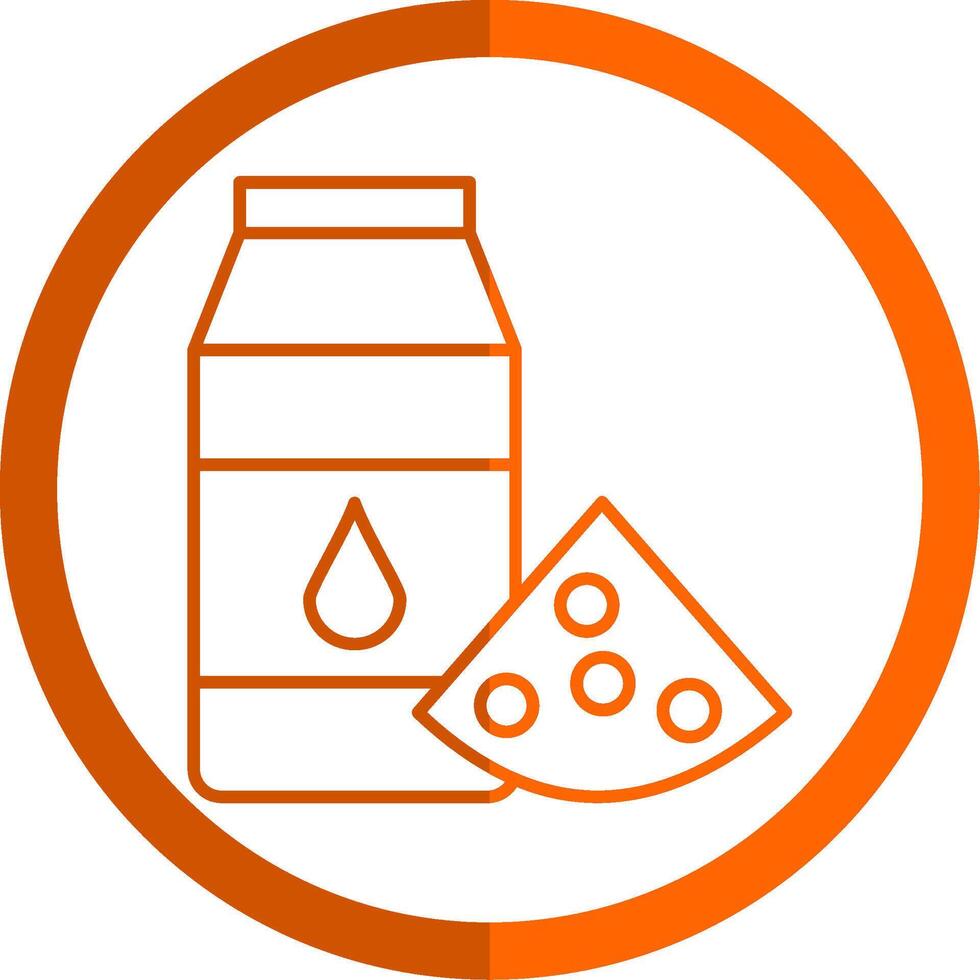 Dairy Products Line Orange Circle Icon vector