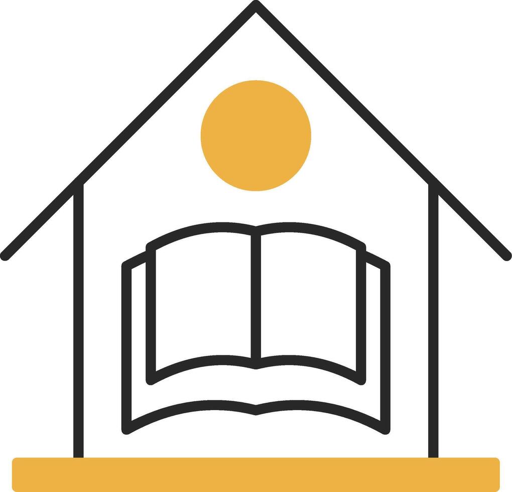 Home School Skined Filled Icon vector