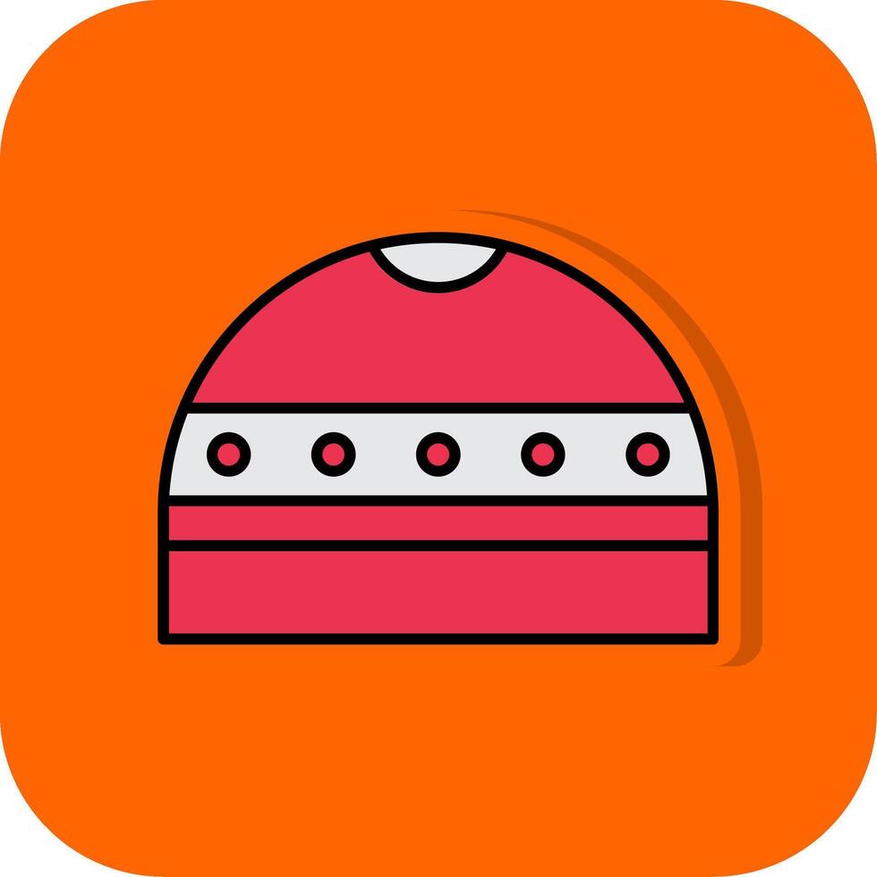 Cap Filled Orange background Icon vector