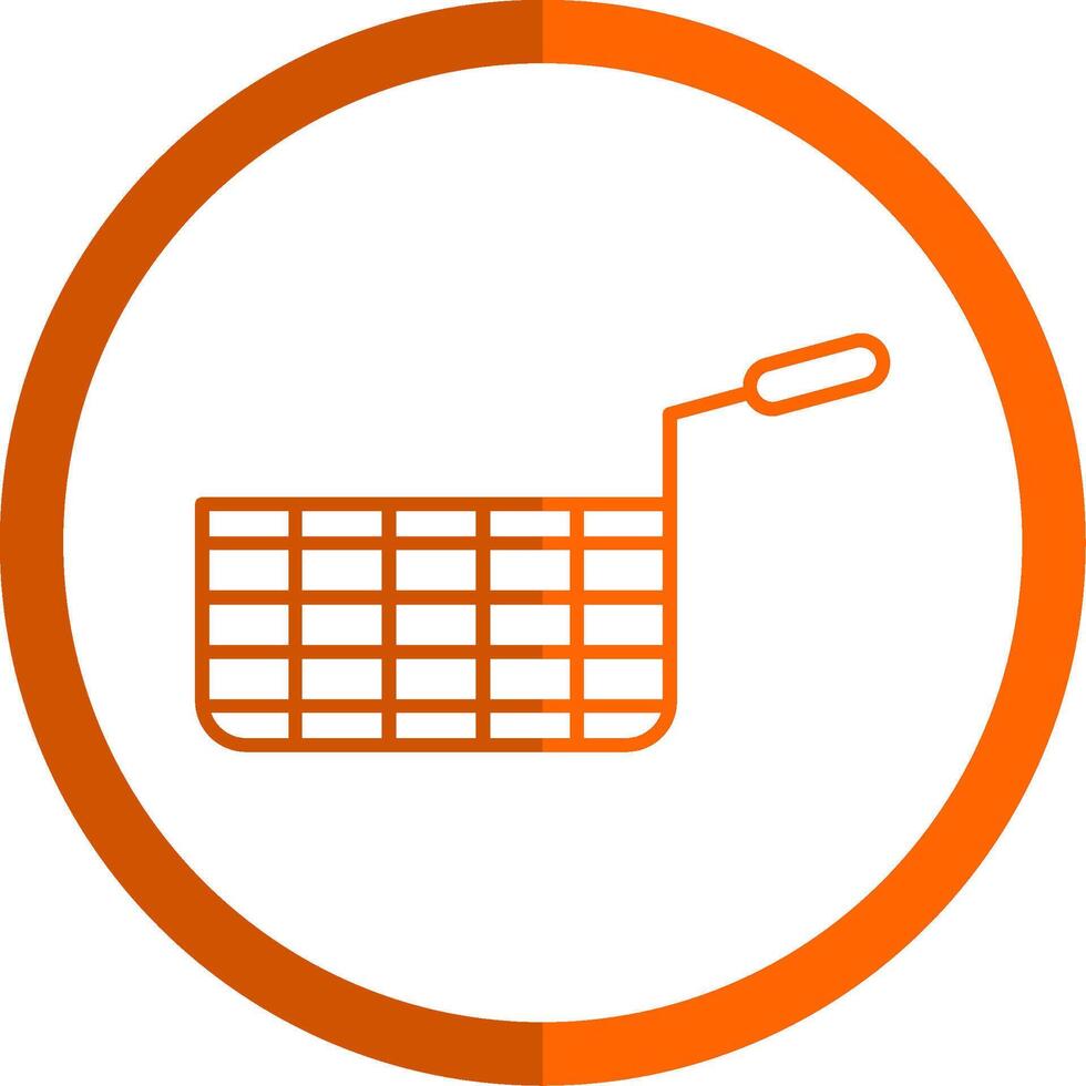 Deep Fryer Line Orange Circle Icon vector