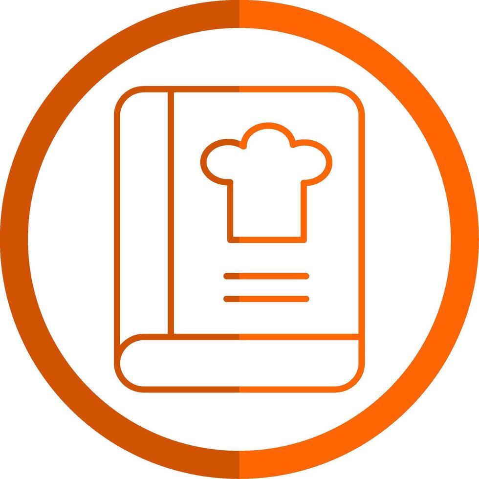 Cook Book Line Orange Circle Icon vector