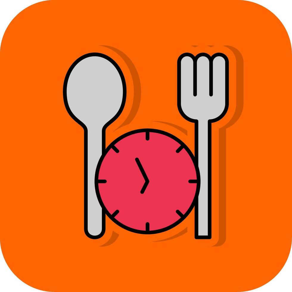 Fasting Filled Orange background Icon vector