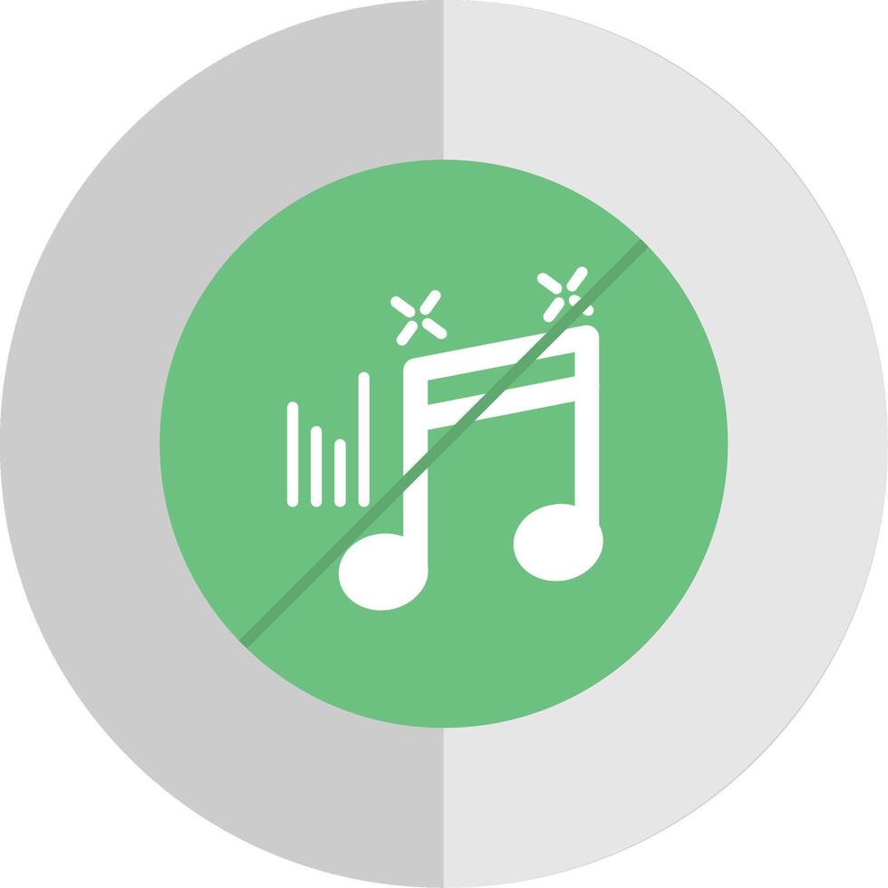 No Music Flat Scale Icon vector