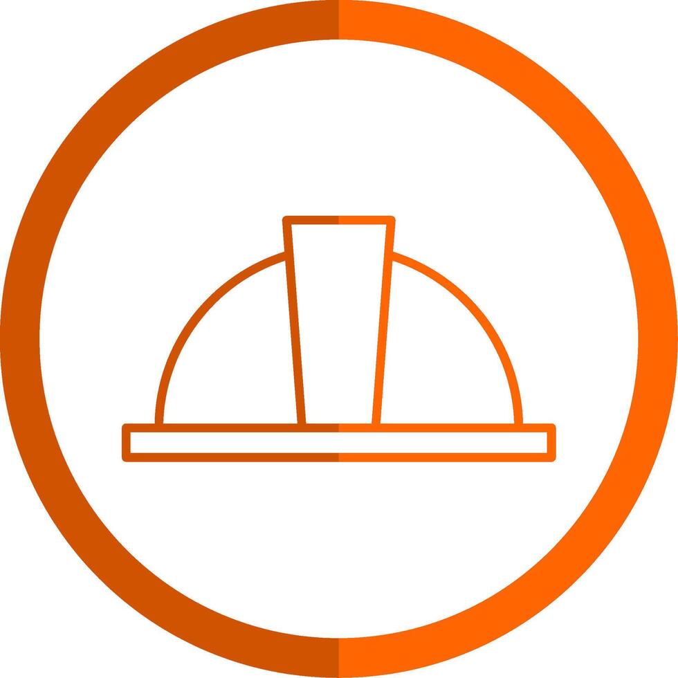 difícil sombrero línea naranja circulo icono vector