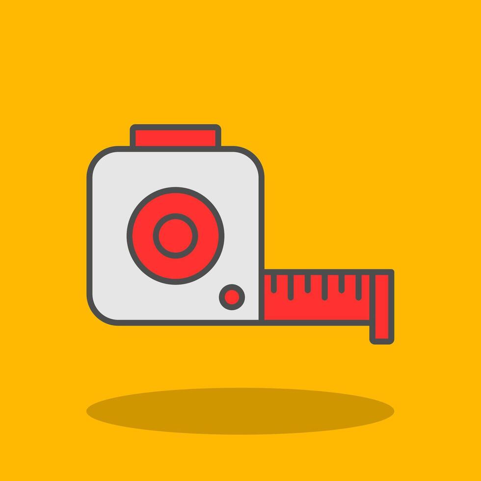 Tape Measure Filled Shadow Icon vector