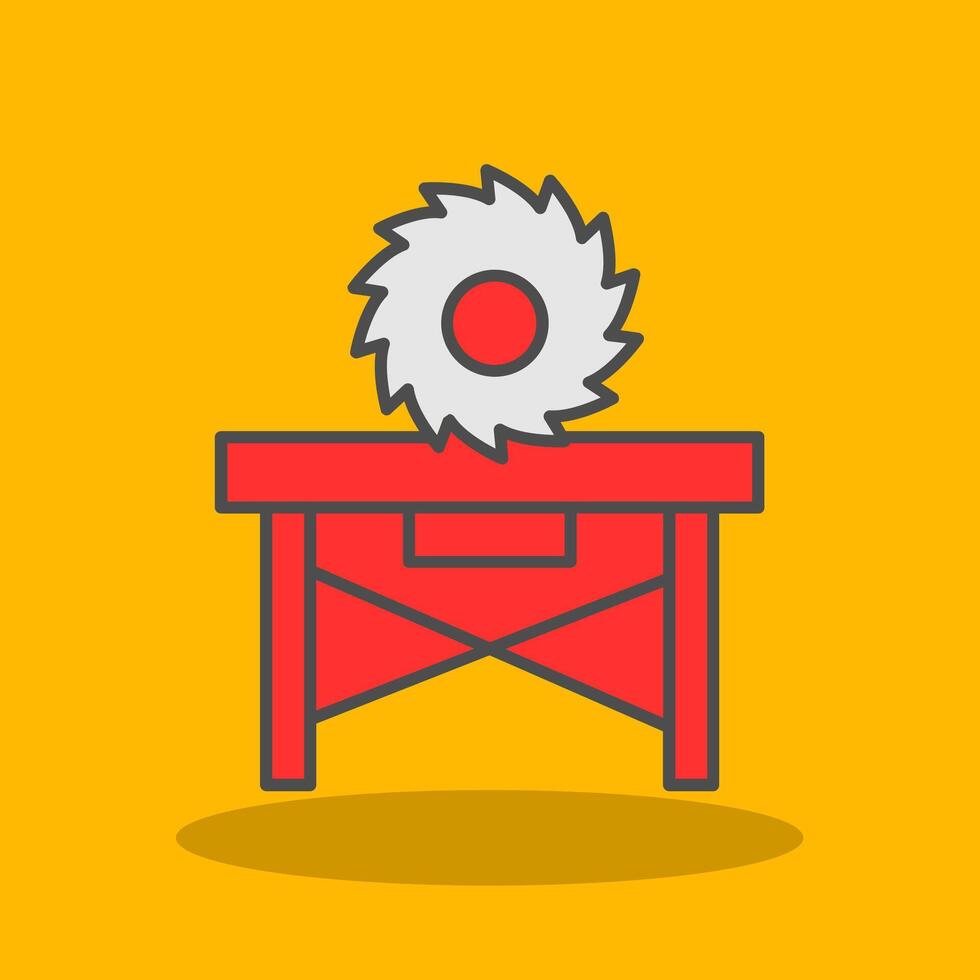 Circular Saw Filled Shadow Icon vector
