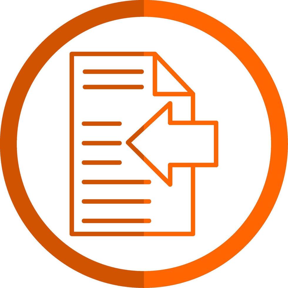 Import Line Orange Circle Icon vector