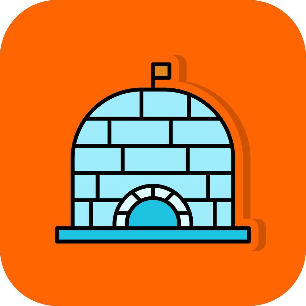 Igloo Filled Orange background Icon vector