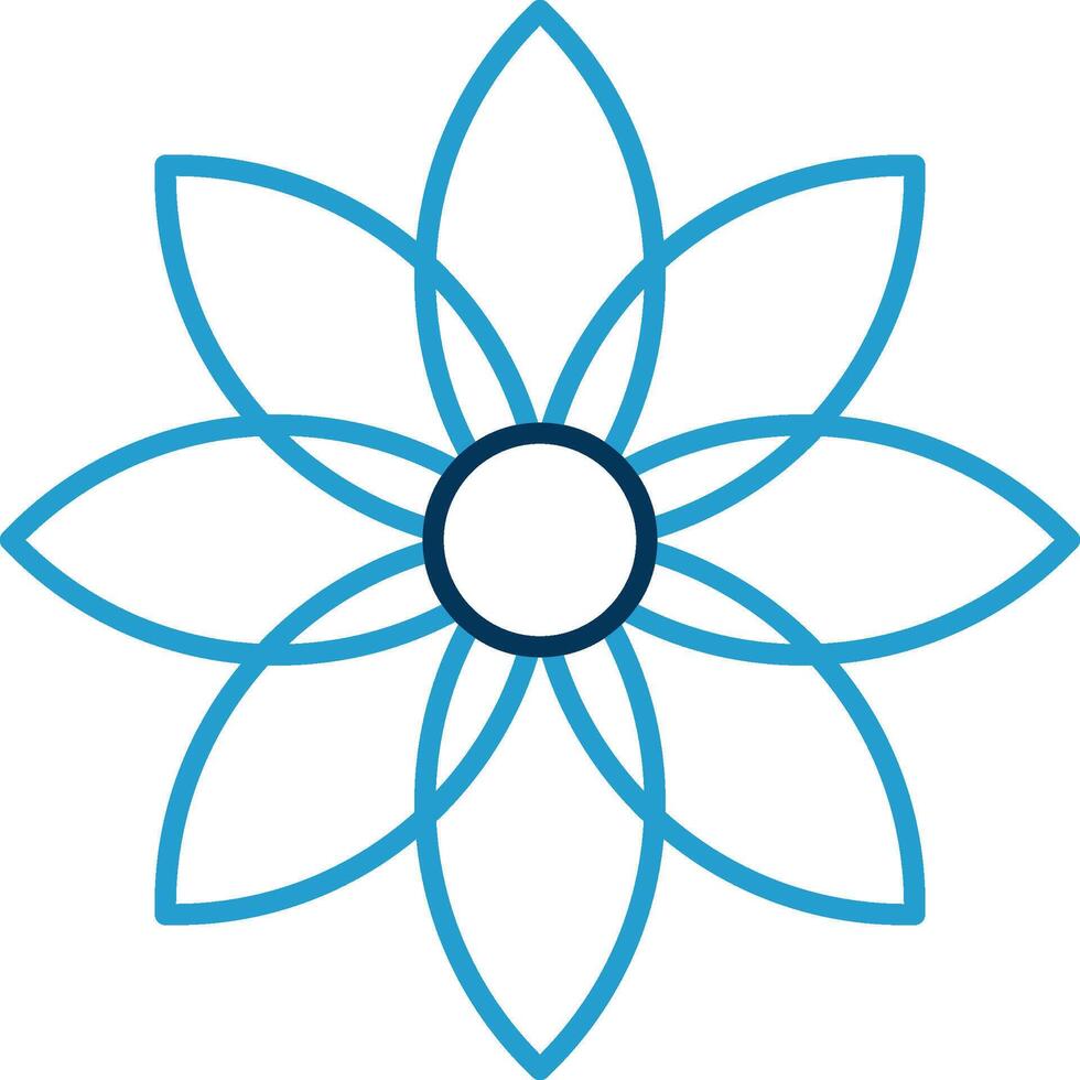 Dandelion Line Blue Two Color Icon vector
