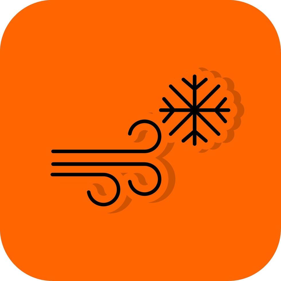 Blizzard Filled Orange background Icon vector