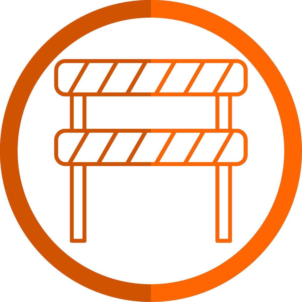 Road Block Line Orange Circle Icon vector