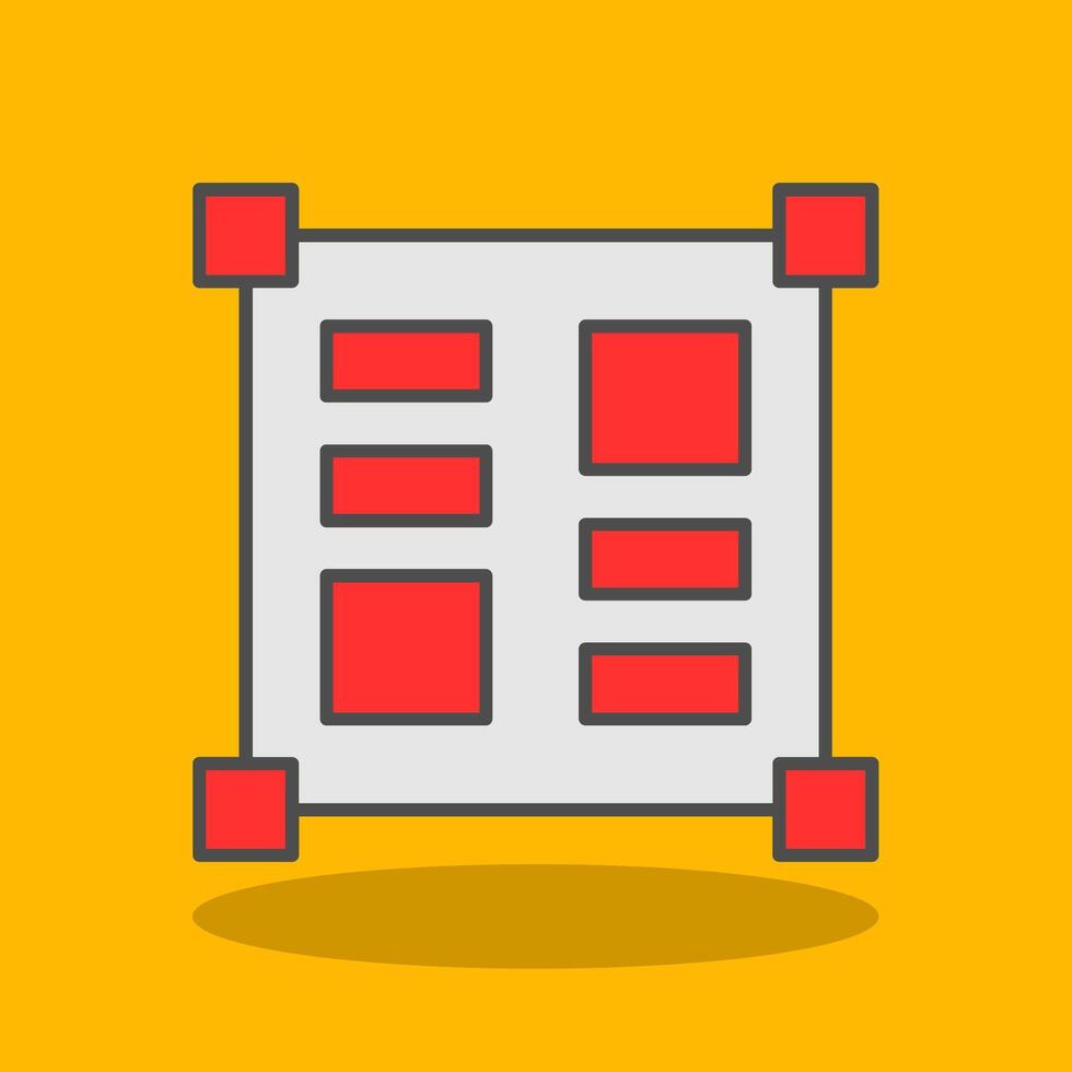 Layout Tools Filled Shadow Icon vector