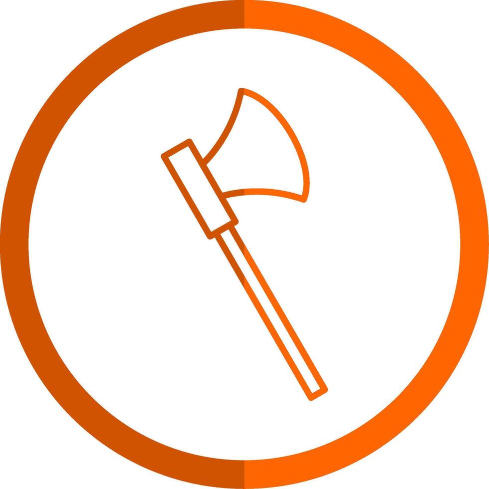 Axe Line Orange Circle Icon vector