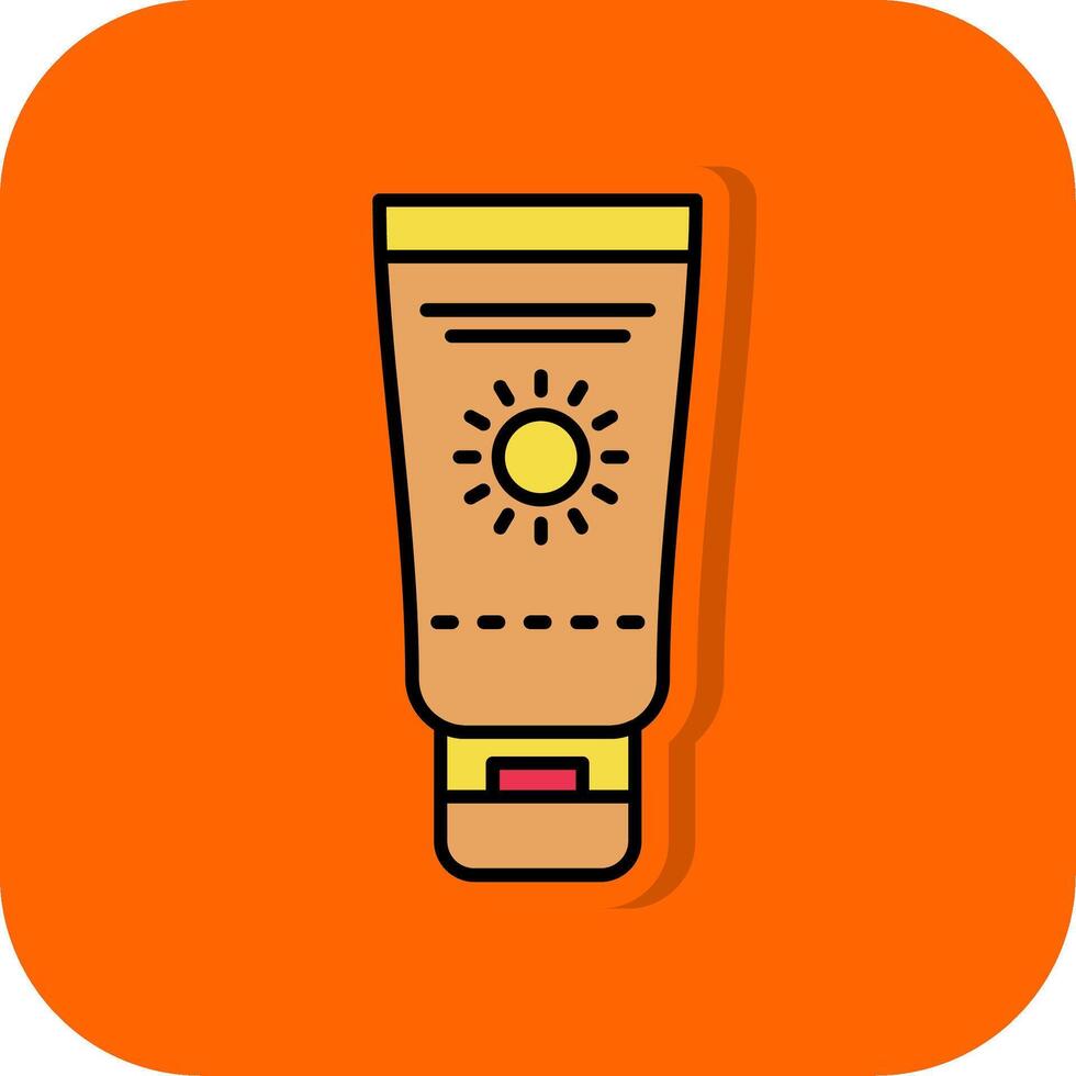 Sunscreen Filled Orange background Icon vector