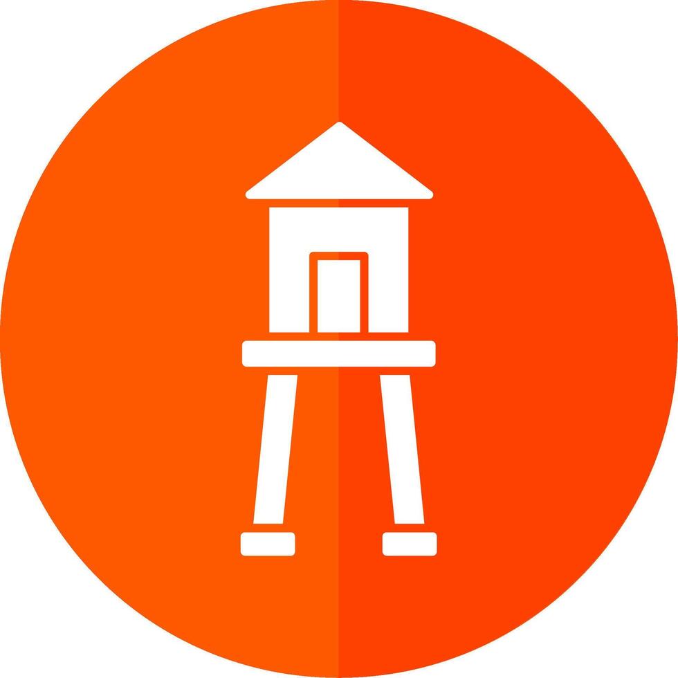 Water Tower Glyph Red Circle Icon vector
