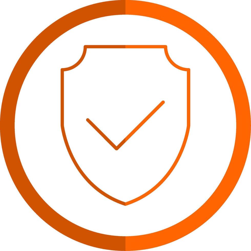 proteger línea naranja circulo icono vector