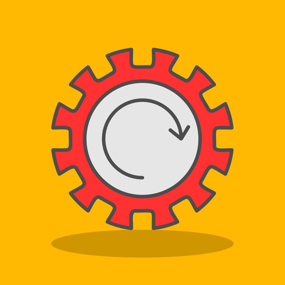 Gear Wheel Drawing Filled Shadow Icon vector
