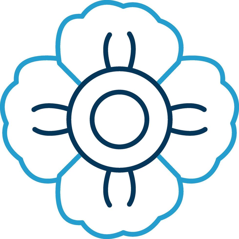 Mallow Line Blue Two Color Icon vector