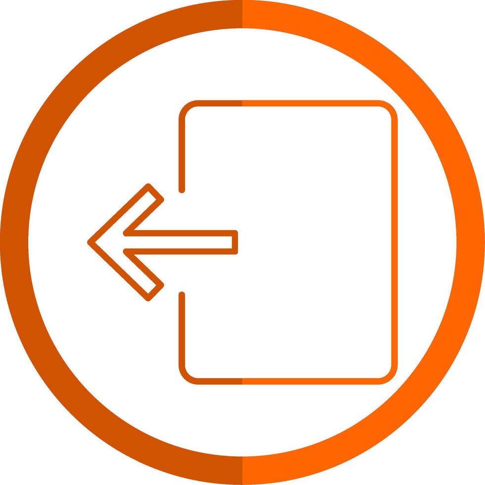 Exit Door Line Orange Circle Icon vector