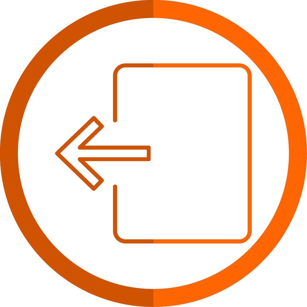 Exit Door Line Orange Circle Icon vector