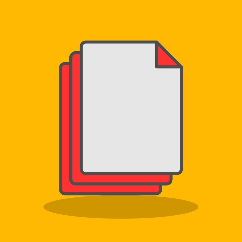 Files Filled Shadow Icon vector