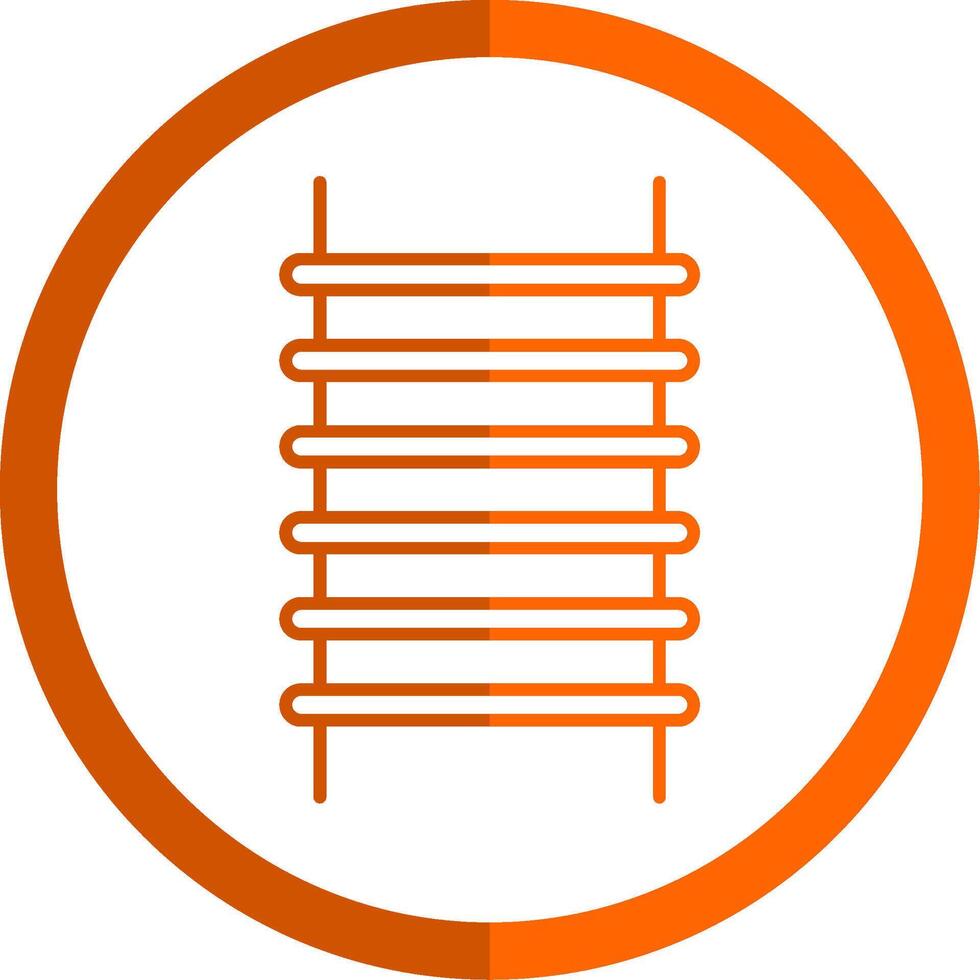 Step Ladder Line Orange Circle Icon vector