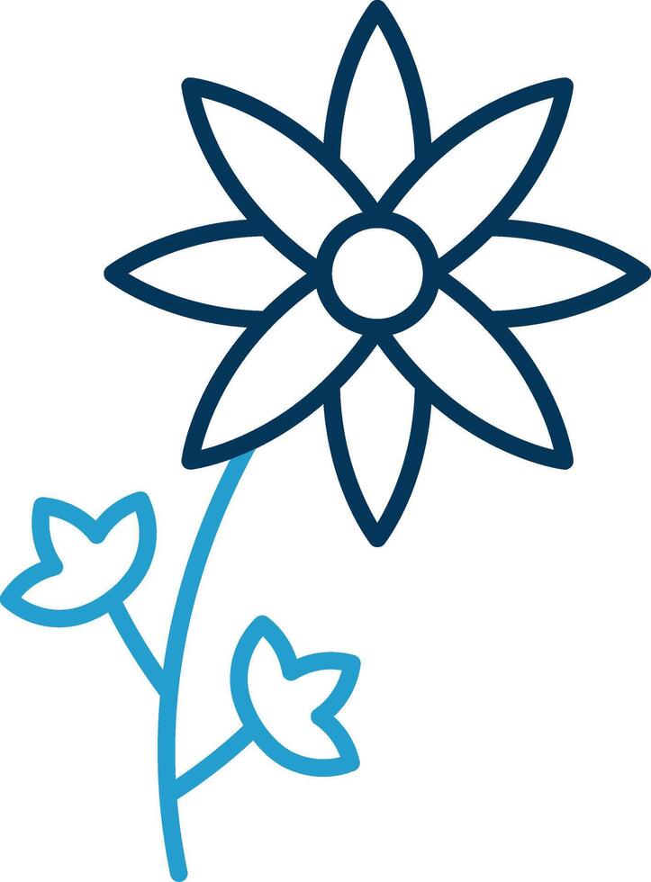 Orchidaceae Line Blue Two Color Icon vector