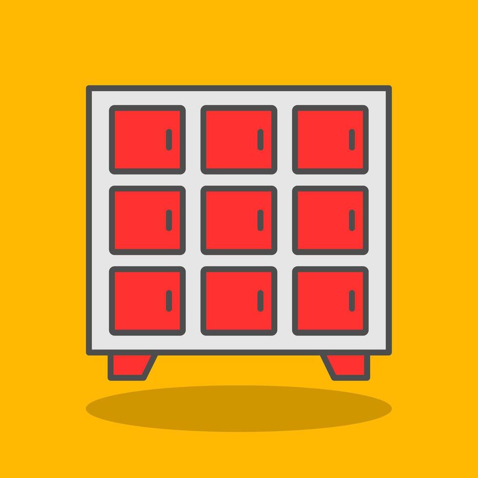 Locker Filled Shadow Icon vector