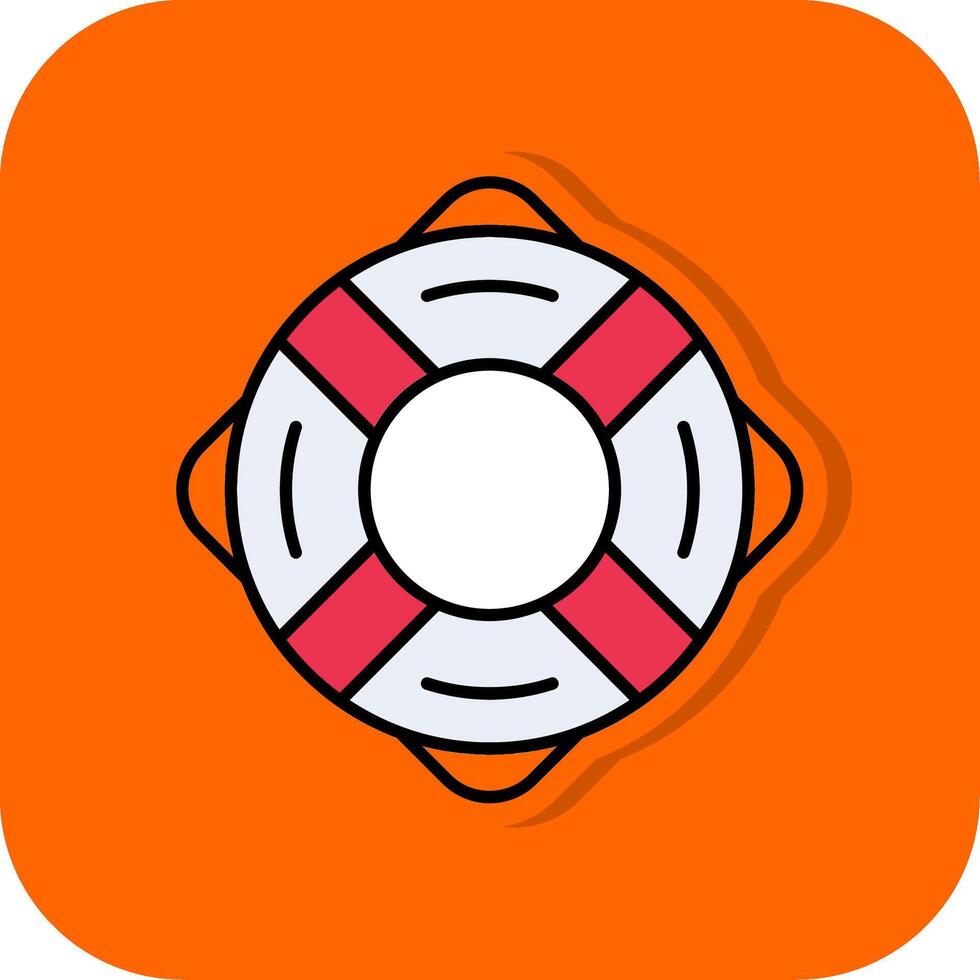 LifeBuoy Filled Orange background Icon vector