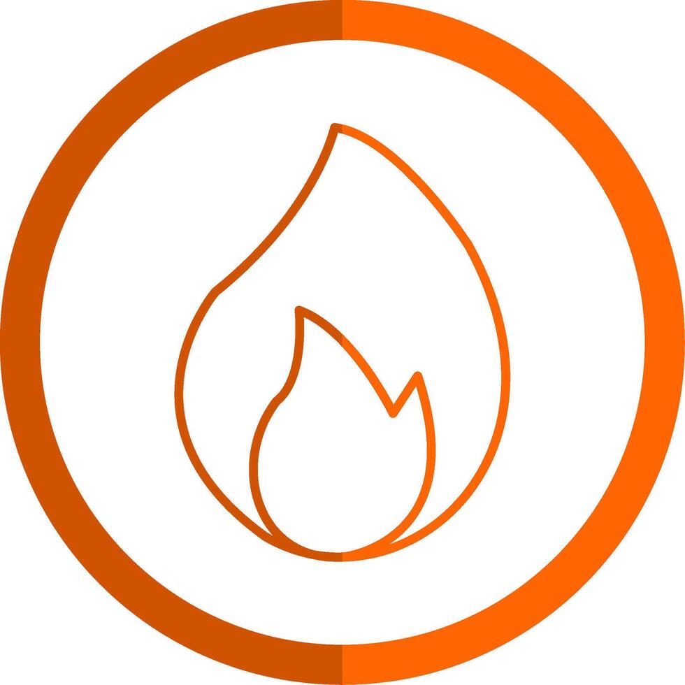 Burn Line Orange Circle Icon vector