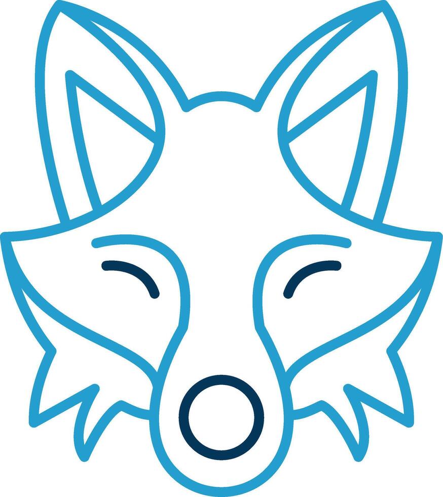 Fox Line Blue Two Color Icon vector