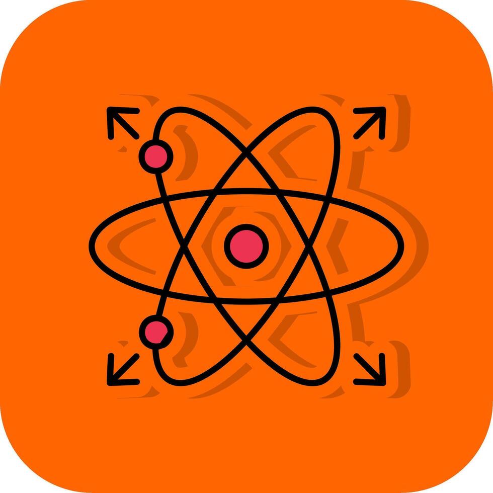 Atom Filled Orange background Icon vector