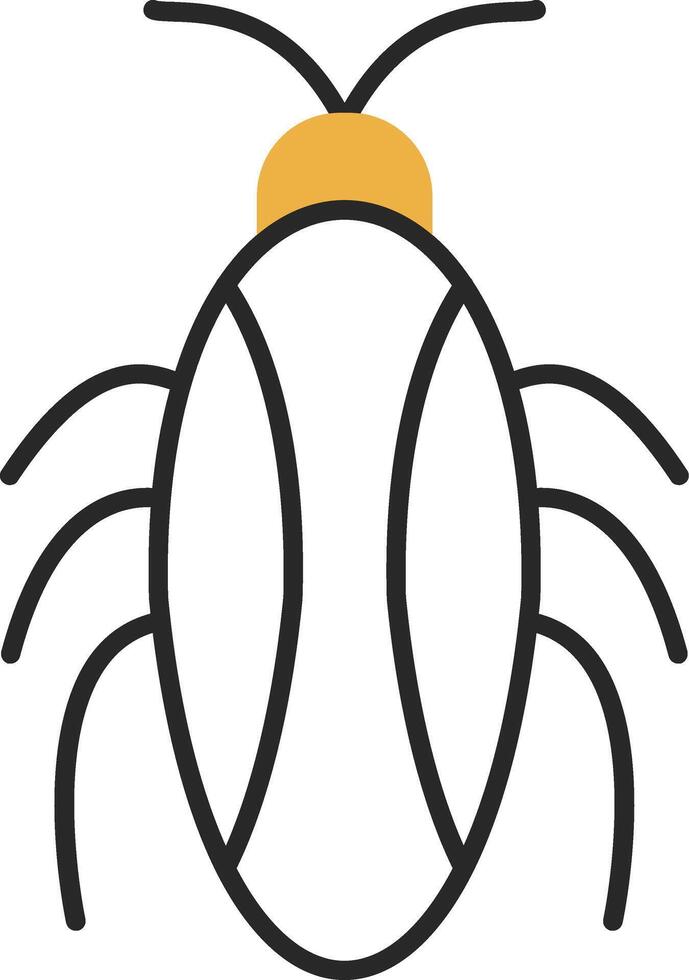 Cockroach Skined Filled Icon vector