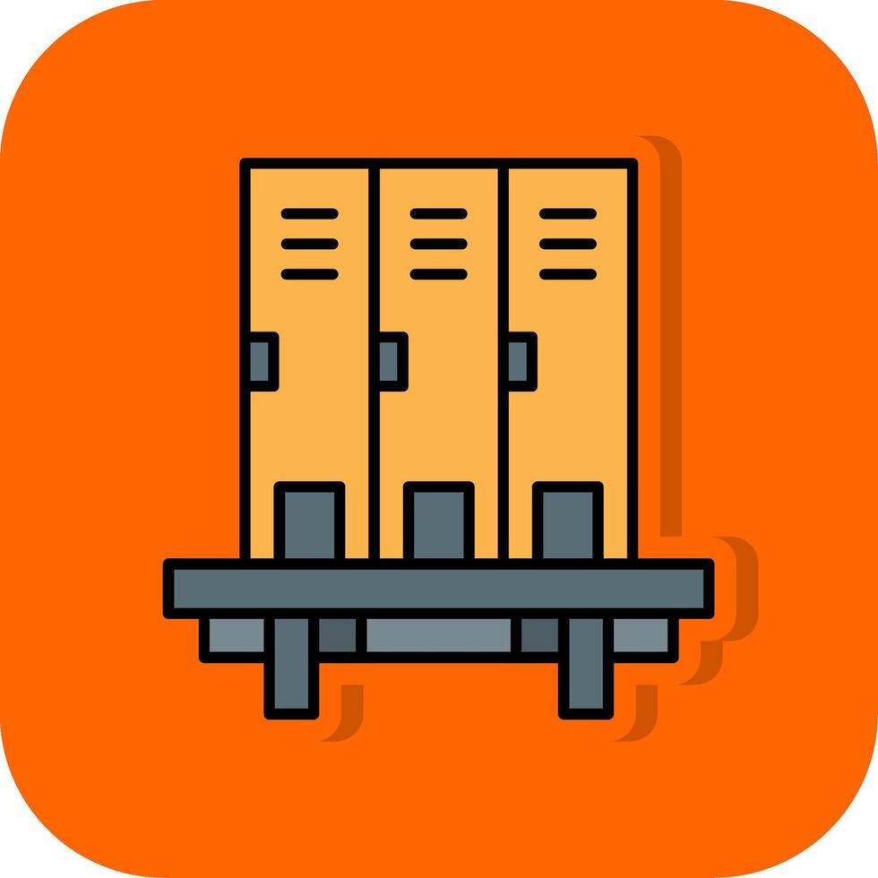 Lockers Filled Orange background Icon vector