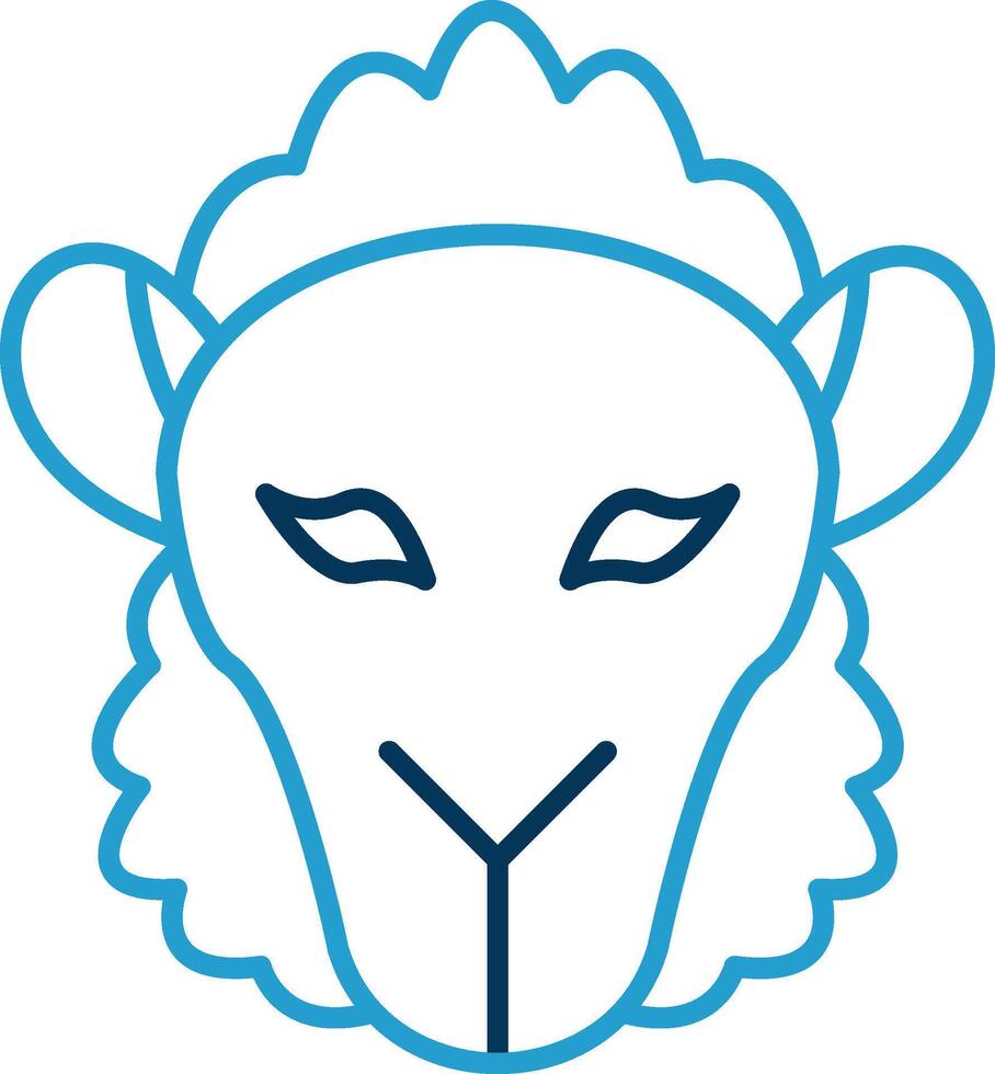 Sheep Line Blue Two Color Icon vector