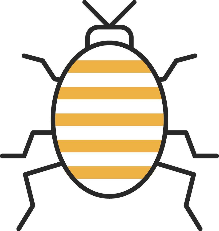 Bug Skined Filled Icon vector