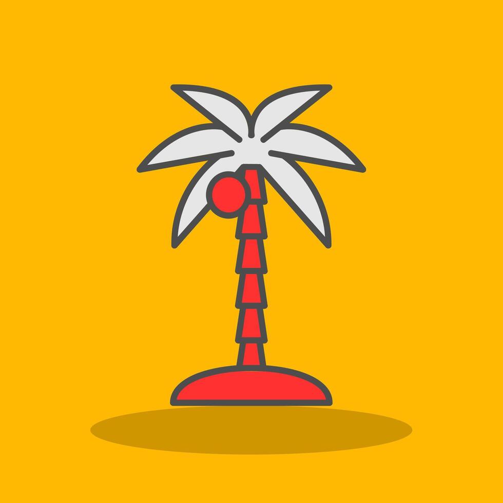 Coconut Tree Filled Shadow Icon vector
