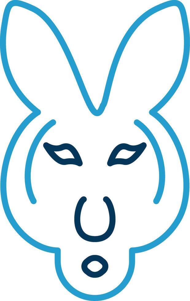 Kangaroo Line Blue Two Color Icon vector