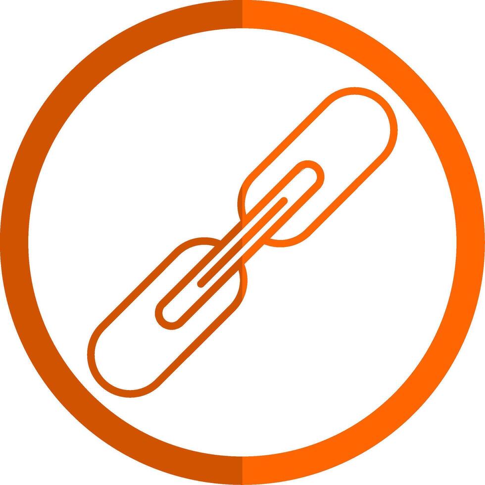 Link Line Orange Circle Icon vector